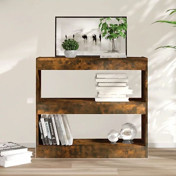 vidaXL Bücherregal Bücherregal/Raumteiler Räuchereiche 80x30x72 cm, günstig online kaufen