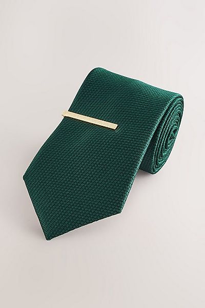 Next Krawatte Strukturierte Krawatte mit Krawattenklammer, Breit (2-St) günstig online kaufen