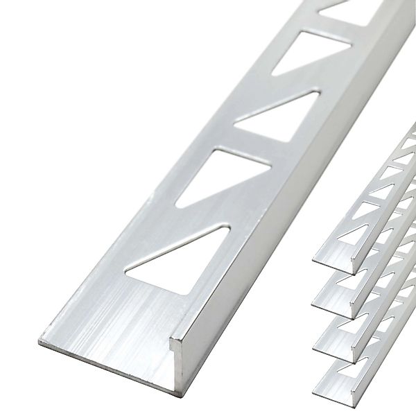 Dalsys Fliesenschiene Aluminium 5x 2,5m x 10mm Winkelprofil Silber günstig online kaufen