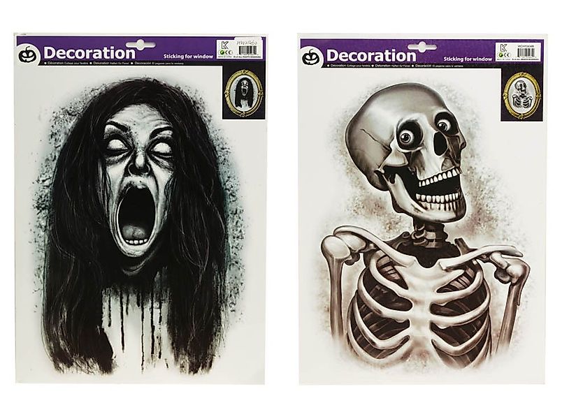 CHAKS Dekoobjekt Halloween Fensterbild 'Skelett' - günstig online kaufen