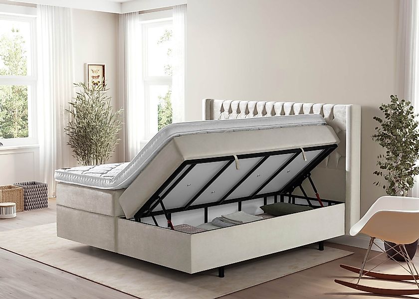 BettCo Stauraumbett Boxspringbett mit Bettkasten Florida günstig online kaufen