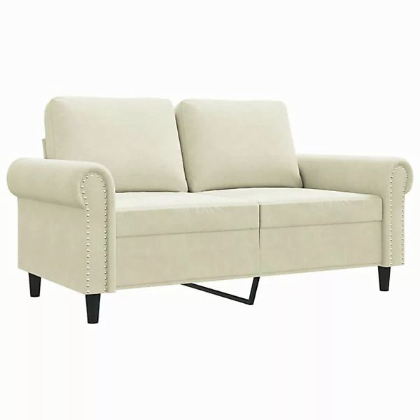 vidaXL Sofa, 2-Sitzer-Sofa Creme 120 cm Samt günstig online kaufen