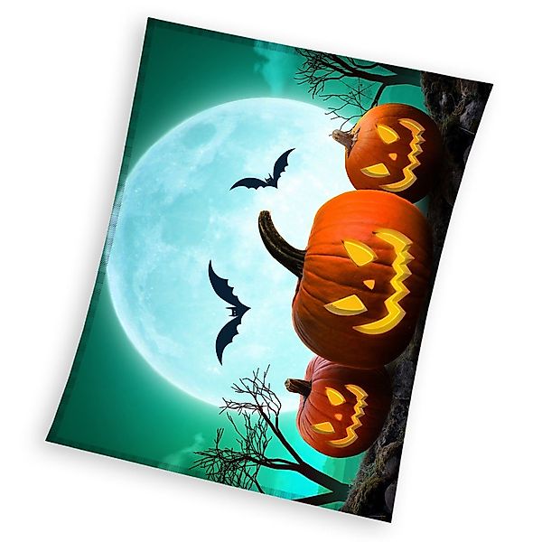 Wohndecke Kürbis Halloween Fleecedecke Kuscheldecke 150 günstig online kaufen