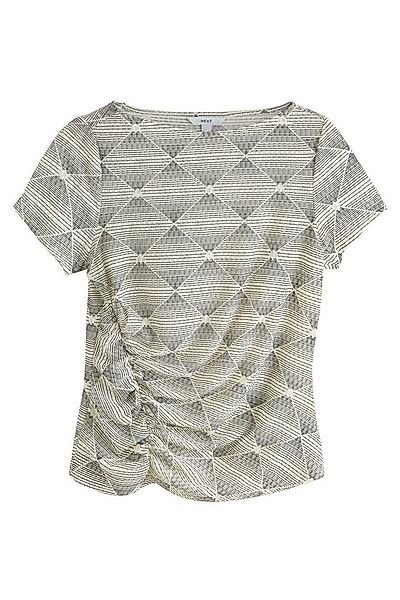 Next Kurzarmbluse Gekräuseltes Kurzarm-Oberteil, U-Boot-Ausschnitt (1-tlg) günstig online kaufen