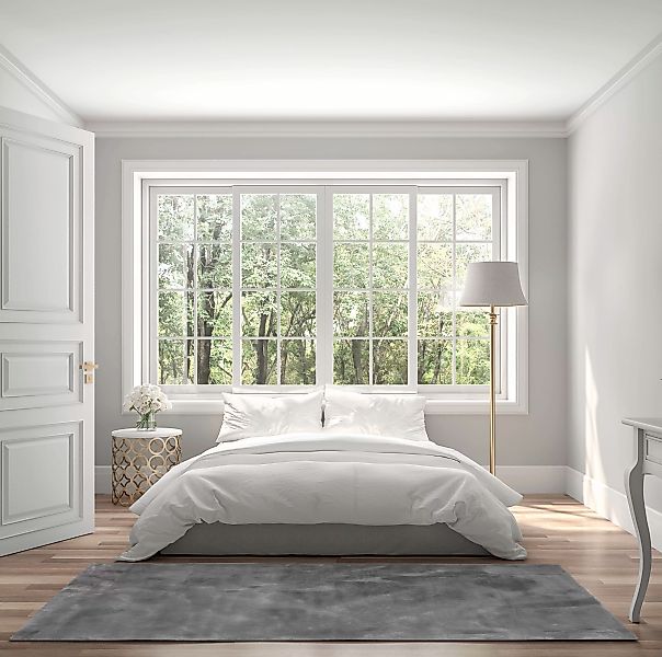my home Fellteppich »Clement«, rechteckig, 30 mm Höhe, Kunstfell, Uni Farbe günstig online kaufen
