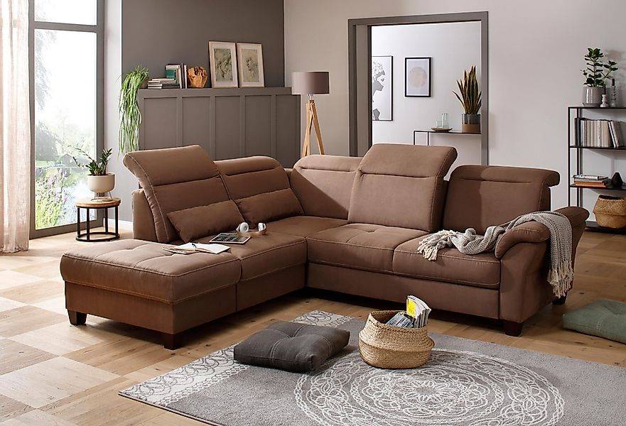 Home affaire Ecksofa »Solvei L-Form« wahlweise auch mit Kopfteilverstellung günstig online kaufen
