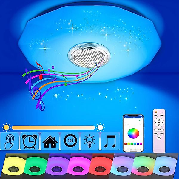 oyajia Deckenleuchte LED Deckenlampe mit Bluetooth günstig online kaufen
