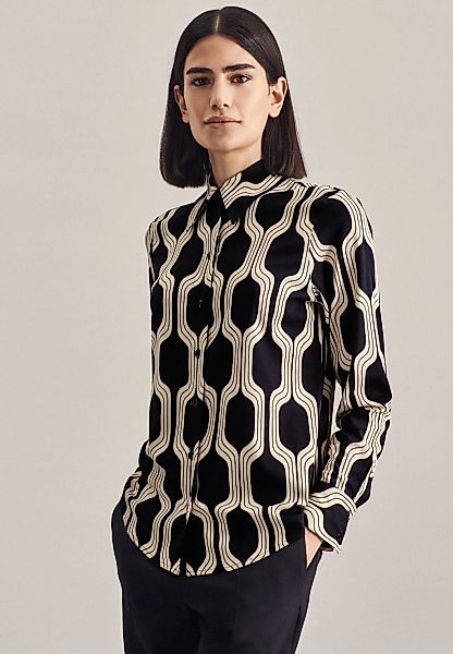 seidensticker Hemdbluse "Schwarze Rose", Langarm Kragen Druck günstig online kaufen