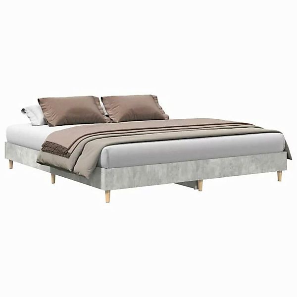 vidaXL Bett Bettgestell ohne Matratze Betongrau 160x200 cm Holzwerkstoff günstig online kaufen