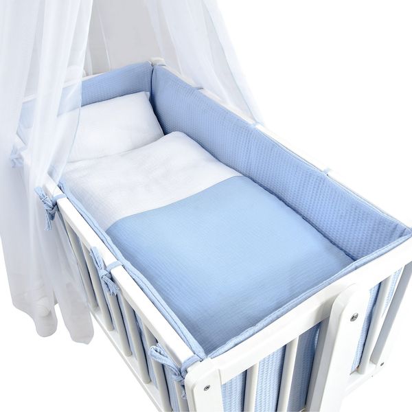 Baby-Delux Stubenbett Babywiege Komplettset Waffelpique Musselin, günstig online kaufen