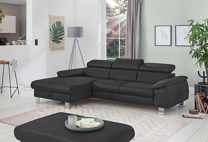 COTTA Ecksofa Komaris, Ecksofa, wahlweise mit RGB-LED-Beleuchtung und Bettf günstig online kaufen