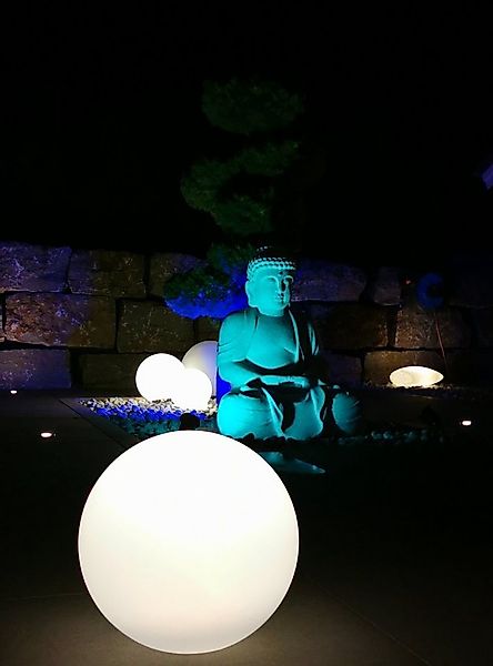 TRANGO LED Kugelleuchte, 1er Set 200WB IP65 Gartenkugel in Weiß matt 20cm D günstig online kaufen