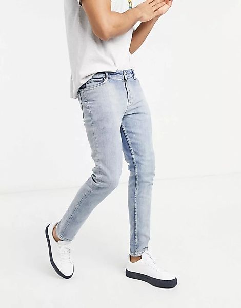 ASOS DESIGN – Enge Vintage-Jeans in hellblauer Waschung günstig online kaufen