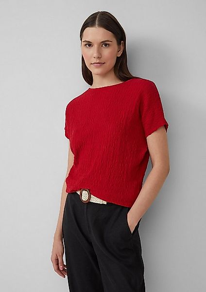 s.Oliver Kurzarmshirt T-Shirt Strukturiertes T-Shirt aus Baumwollmix im Rel günstig online kaufen