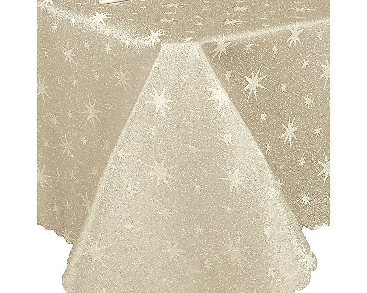 Tischläufer Glitzer Sterne Tischdecke Creme Gold 90x90 Mitteldecke Weihnach günstig online kaufen