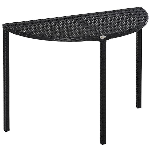 Outsunny Rattan Beistelltisch Polyrattan Metall Schwarz L100 x B50 x H74 cm günstig online kaufen