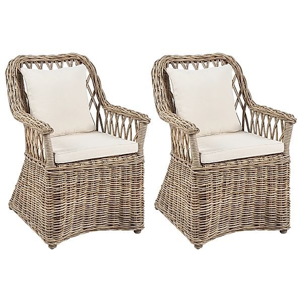 Beliani Sessel Beige Naturfarben 70x53x90 günstig online kaufen