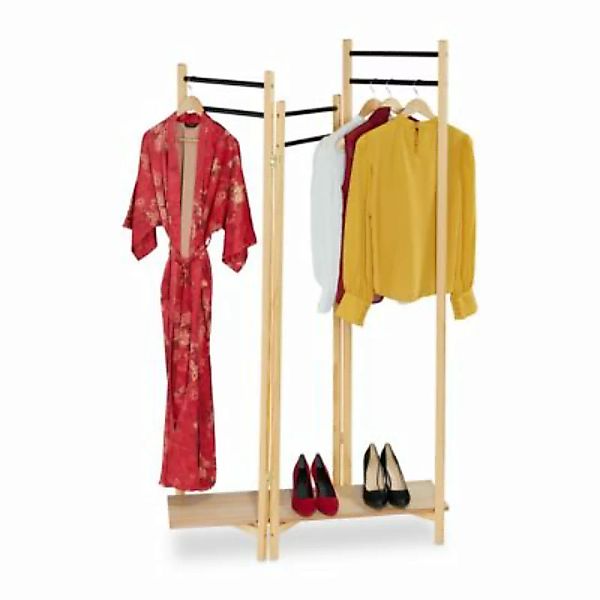 relaxdays Kleiderständer im Paravent-Stil braun/schwarz günstig online kaufen