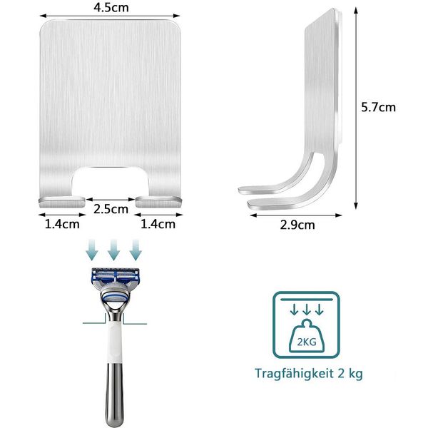 NUODWELL Wandhaken 4 Stück Rasierer Halterung günstig online kaufen