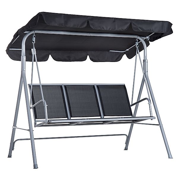 Outsunny Hollywoodschaukel 3-Sitzer elegante Gartenschaukel mit Dach Metall günstig online kaufen