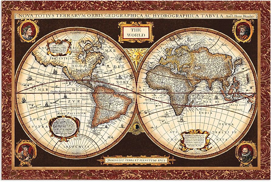 Artland Wandbild "Weltkarte" 1 Stk. tlg. als Alubild, Outdoorbild, Leinwand günstig online kaufen