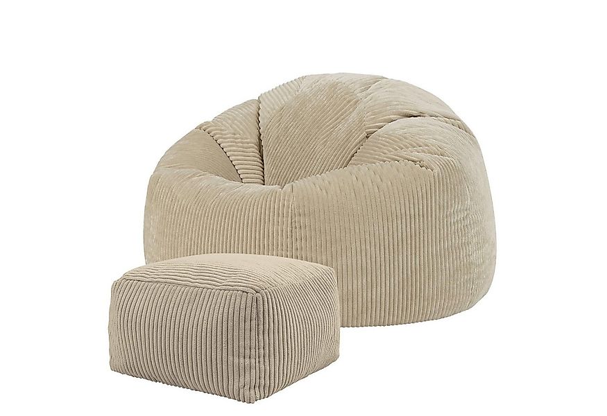 icon Sitzsack Erwachsene aus Cord „Kingston“ mit Hocker (Spar-Set, 1 x Sitz günstig online kaufen