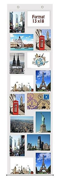 trendfinding Bilderrahmen Collage Fotovorhang mit Ösen für 16 Fotos im Hoch günstig online kaufen