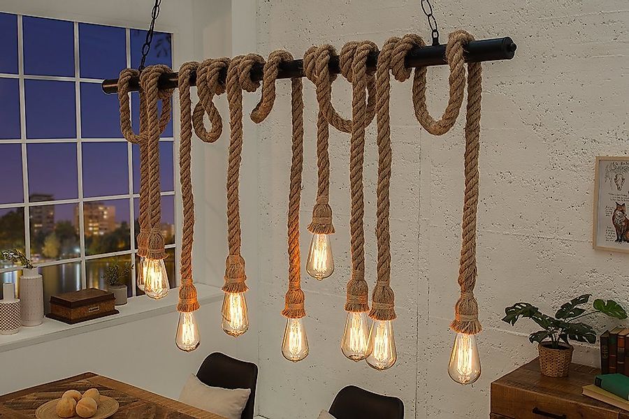 riess-ambiente Hängeleuchte SEVEN SEAS II 120cm natur, ohne Leuchtmittel, W günstig online kaufen