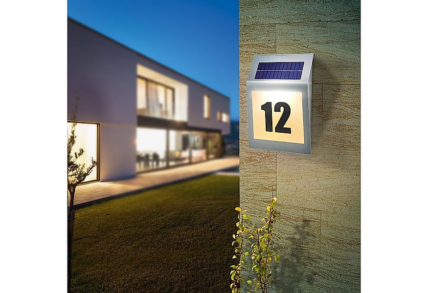 esotec LED Außen-Wandleuchte Solar Hausnummer STYLE 19,5x16,5cm DUO COLOR 5 günstig online kaufen