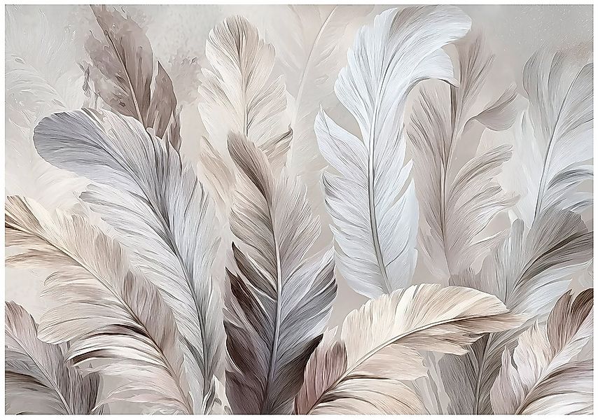 Wallarena Fototapete Federn Weiß Natur Grau Vlies Tapete Wohnzimmer Schlafz günstig online kaufen