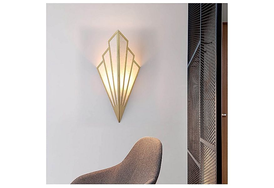 Jibenhome LED Wandleuchte LED Wandleuchte Moderne Fächer Wandlampe Leinen E günstig online kaufen