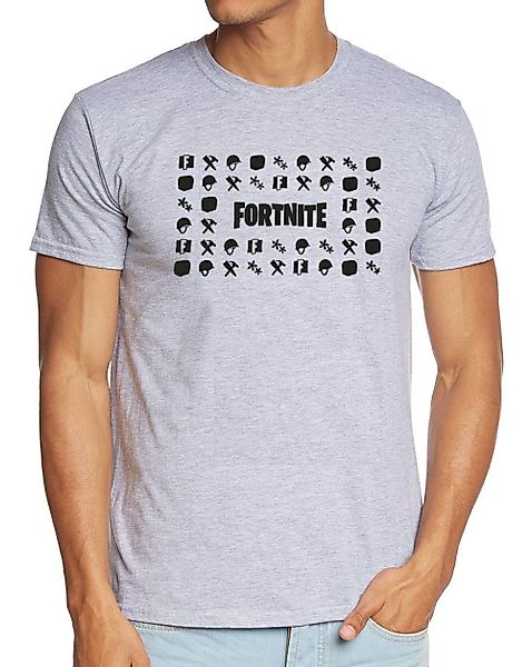 Fortnite Print-Shirt Fortnite T-Shirt hellgrau meliert günstig online kaufen