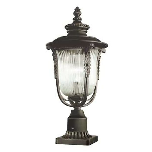 Vintage Lampe Außen Metall Riffelglas IP44 Garten günstig online kaufen