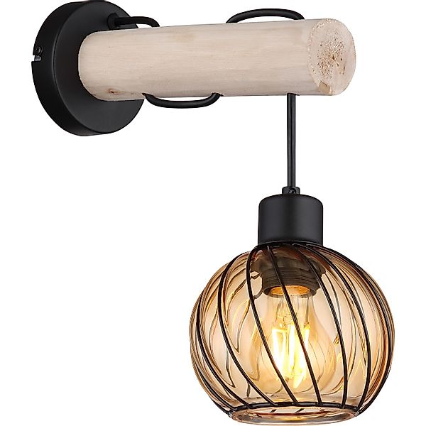 Globo Wandlampe Paulo 1-flammig Schwarz matt 130 x 300 mm günstig online kaufen