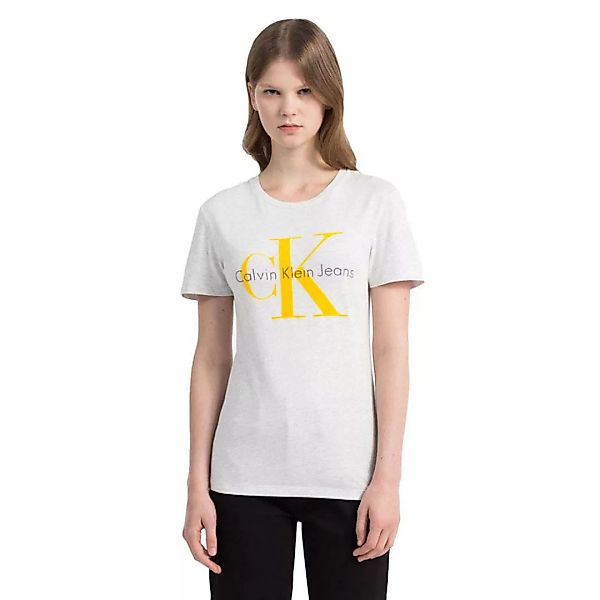 Calvin Klein Jeans Tanya 44 Crew Kurzärmeliges T-shirt L White Heather günstig online kaufen