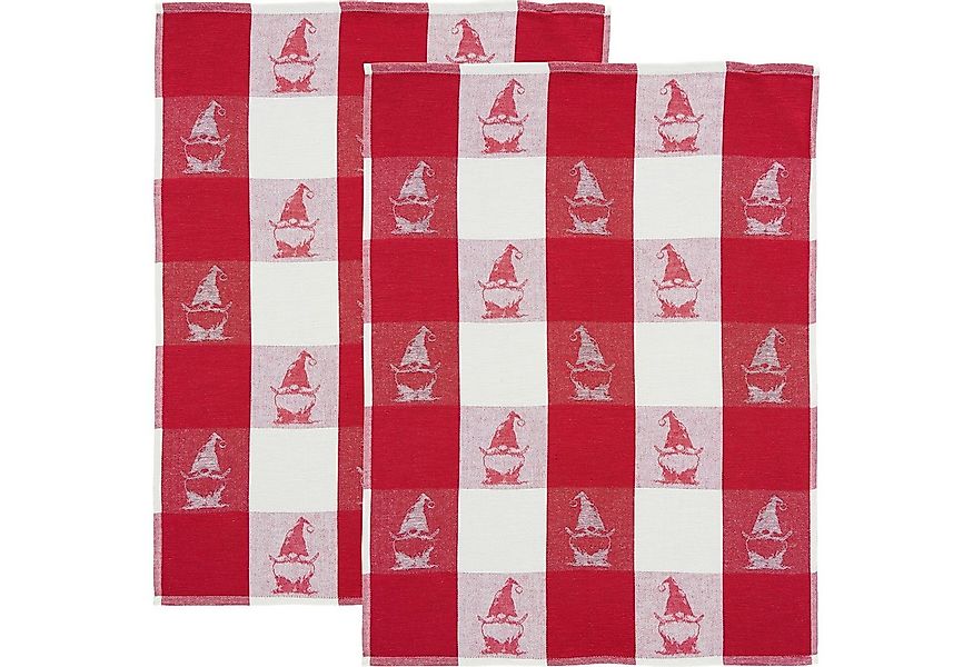 Erwin Müller Geschirrtuch Geschirrtuch "Wichtel" im 2er-Pack, Halbleinen Mo günstig online kaufen