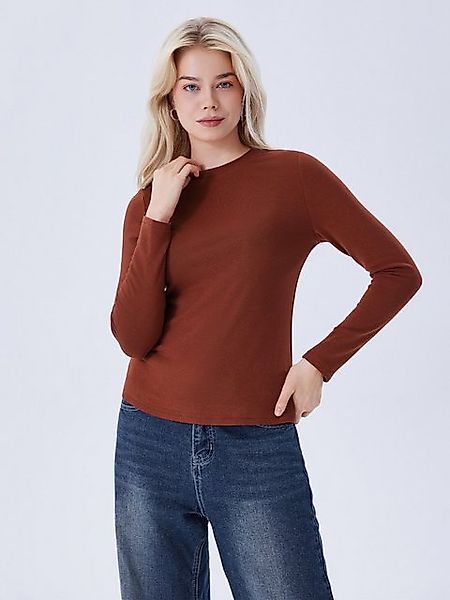 LAPA PLUS Langarmshirt Damen Lässiges einfarbiges Langarm-T-Shirt (1-tlg) S günstig online kaufen
