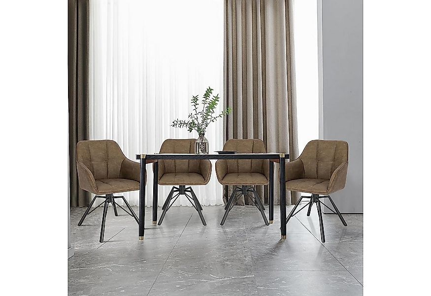 Woltu Polsterstuhl (2 St), drehbar Esszimmerstuhl mit Armlehnen Rückenlehne günstig online kaufen