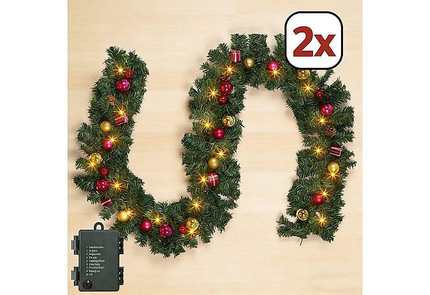 Kunstgirlande mit licht 1.75/2.7M Weihnachtsgirlande mit Beleuchtung, weihn günstig online kaufen