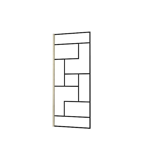 AICA Walk in Duschwand B.90xH.200cm mit 200cm Wandrahmen aus Goldfarbenem E günstig online kaufen