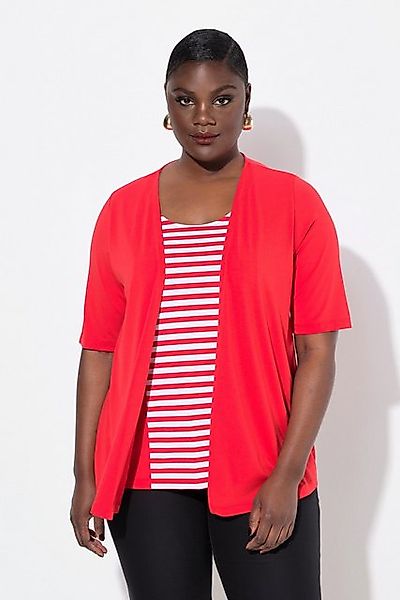 Ulla Popken T-Shirt 2-in-1-Shirt Ringel Rundhals günstig online kaufen