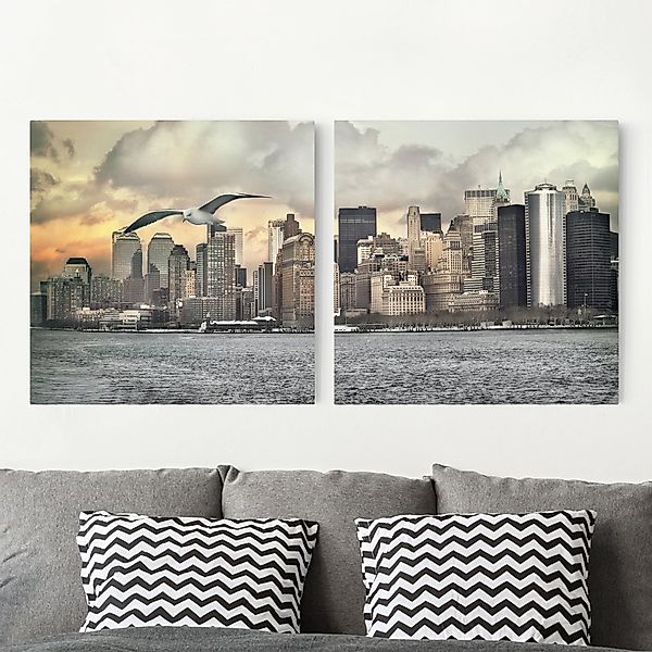 2-teiliges Leinwandbild New York günstig online kaufen