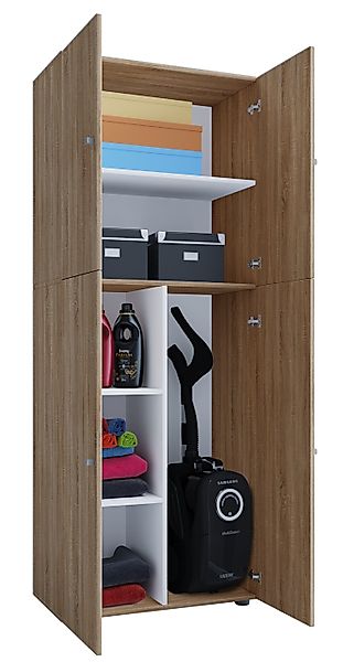 VCM Mehrzweckschrank Holz Besenschrank Staubsauger Putzschrank günstig online kaufen