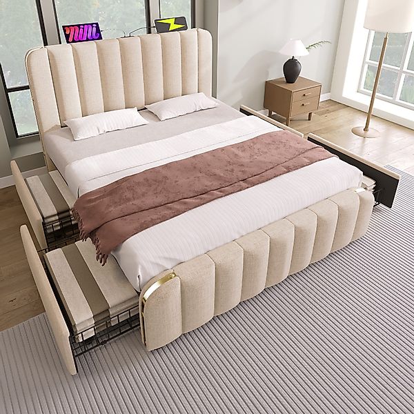 HAUSS SPOLE Polsterbett 140X200 mit 4 günstig online kaufen