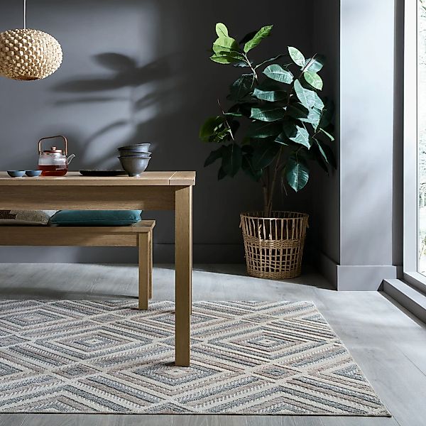 FLAIR RUGS Teppich »Beckett«, rechteckig, 4 mm Höhe, Waschbarer Geometrisch günstig online kaufen