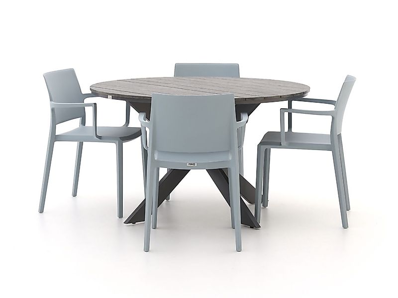 Forza Sile/Fidenza ø 126 cm Gartenmöbel-Set 5-teilig stapelbar günstig online kaufen