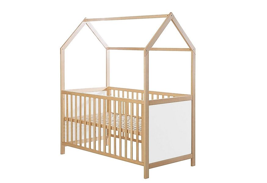 roba® Babybett Hausbett 70 x 140 cm, Babybett in Hausoptik, höhenverstellba günstig online kaufen