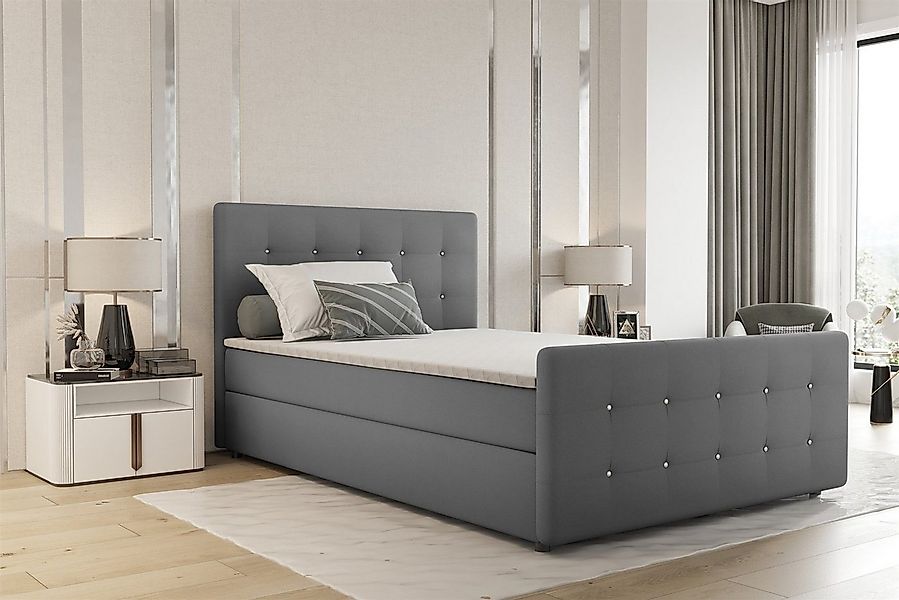 Fun Möbel Boxbett Schlafzimmerbett MARKOS Überlänge in Stoff Soro (Liegeflä günstig online kaufen