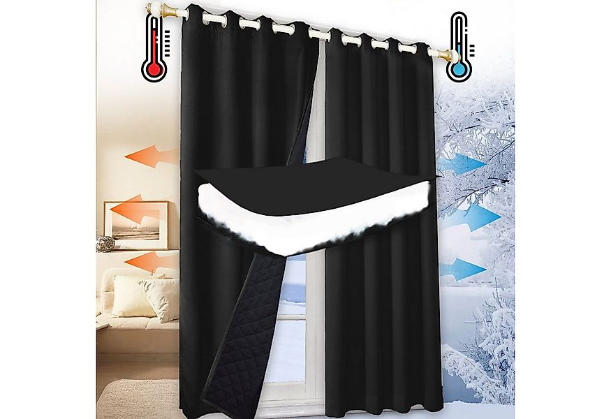 Sunicol Gardine Blickdicht Thermovorhang mit Ösen, Verdunklungsvorhänge Käl günstig online kaufen