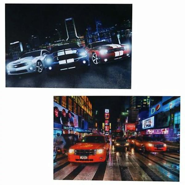 HWC Mendler 2x LED-Bild mit Timer, 40x60cm, Cars mehrfarbig günstig online kaufen